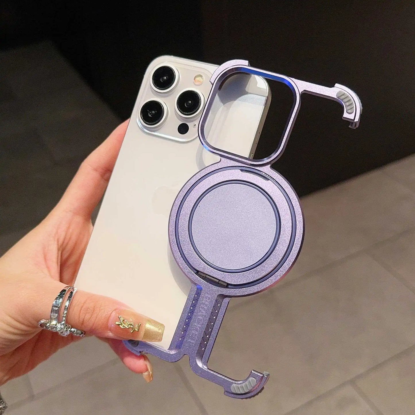 GeoFrame Ultra Case – Eleganter Metallrahmen mit Ständer für iPhone